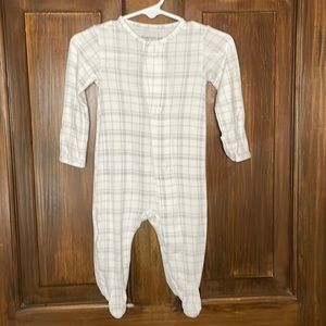 Magnetic Me 0-3 Months Modal Magnetic Footie with Hand mittens white and grey